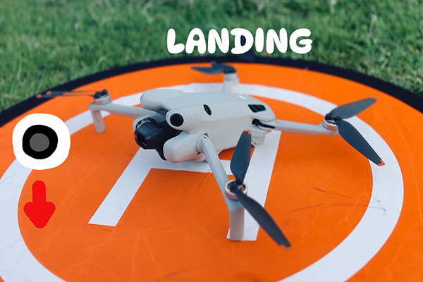 DJI Mini 4 Pro Drone Landing on Landing mat