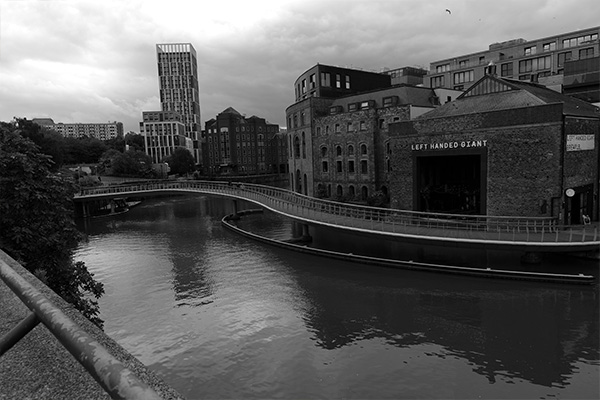 Bridge in Black and White with River