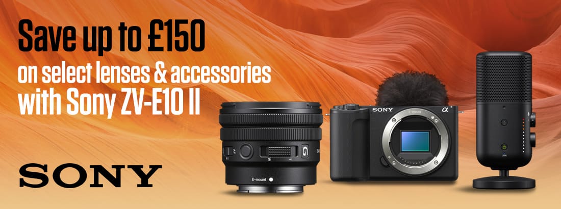 Save up to £150 on select lenses and accessories with Sony ZV-E10 II