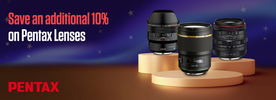 Save an additional 10% on Pentax Lenses