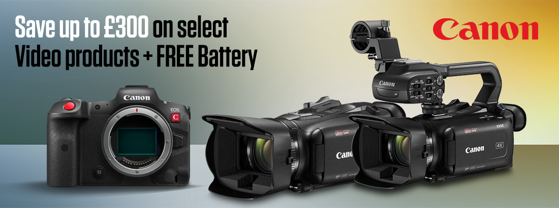 Canon Camera Store Week 2024 - Up to £300 off Video Products + FREE Battery