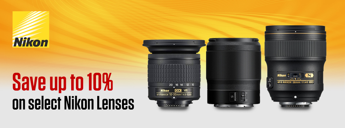 Save up to 10% on selected Nikon Lenses