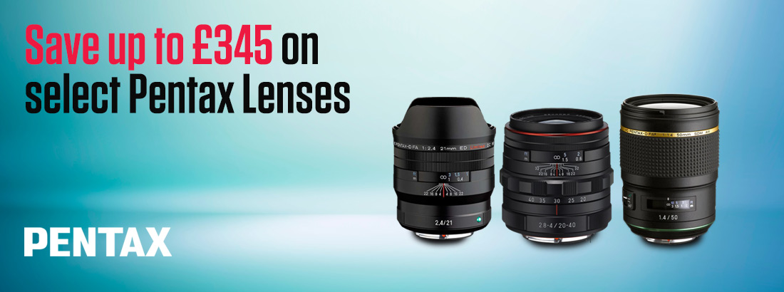 Save up to £345 on select Pentax Lenses