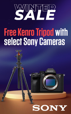 Free Kenro Tripod with select Sony Cameras