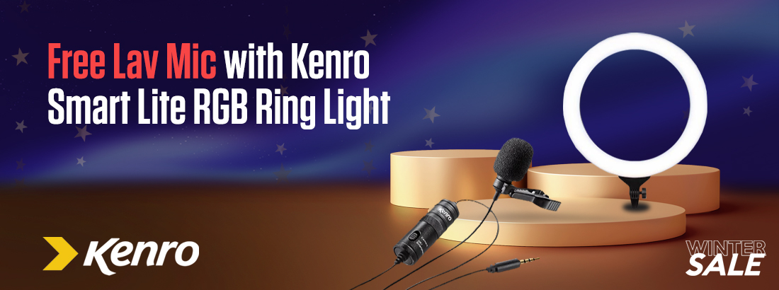 Free Lav Mic with Kenro Smart Lite RGB Ring Light