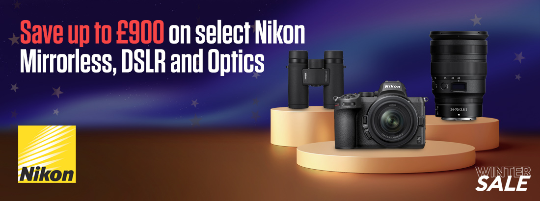 Save up to £900 on select Nikon Mirrorless Cameras, DSLRs and Optics