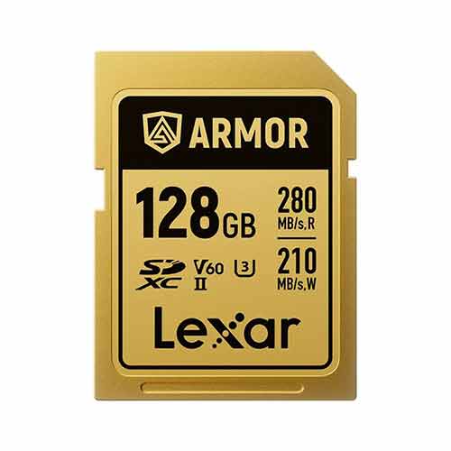 Lexar SDXC Pro Gold Series ARMOR UHS-II V60 IP68 Stainless Steel - 128GB