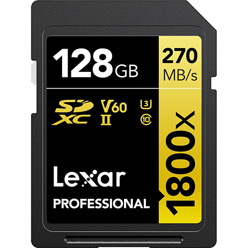 Lexar SD Pro Gold Series UHS-II 1800x V60 - 128GB