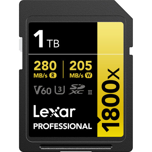 Lexar SD Pro Gold Series UHS-II 1800x V60 - 1TB