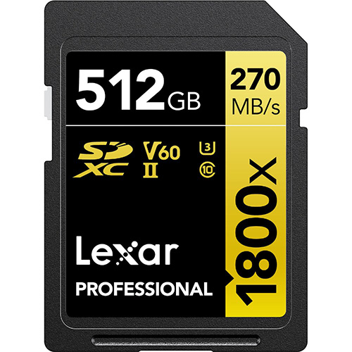 Lexar SD Pro Gold Series UHS-II 1800x V60 - 512GB