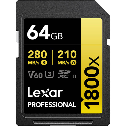 Lexar SD Pro Gold Series UHS-II 1800x V60 - 64GB