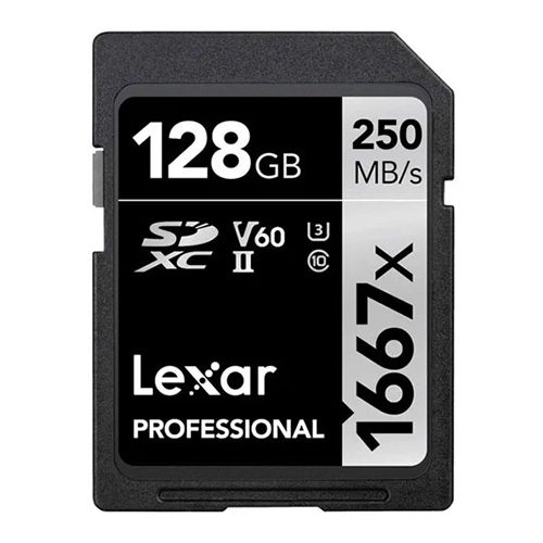 Lexar SD Pro Silver Series UHS-II 1667x V60 - 128GB