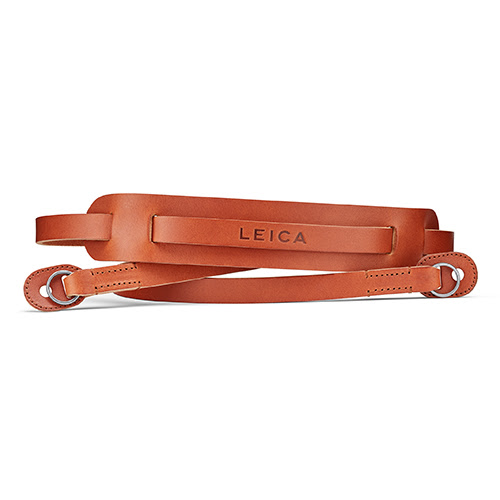 Leica M11-D Carrying strap with Shoulder Pad - Cognac Leather